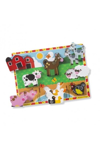 Melissa & Doug Puzzle cu figurine cu tematică de fermă și sat de la Melissa Doug