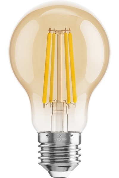 Mexen 6x Bec LED cu filament E27 tip Edison, lumină caldă, culoare chihlimbar...