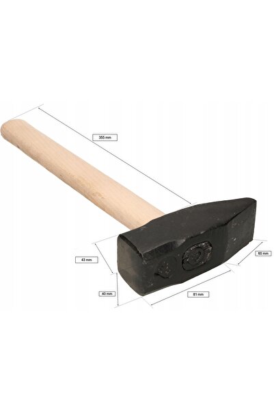 NO BRAND Ciocan de sablat forjat, 1,5 kg, cu mâner din lemn, ciocan pentru cuie.
