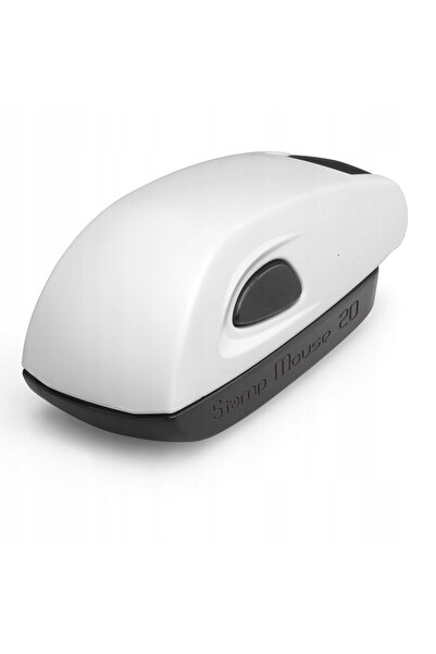 NO BRAND MOUSE 20 - 38x14mm - Alb - Ștampilă de buzunar + radieră