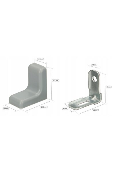 NO BRAND Pachet de 100 bucăți colțare metalice pentru mobilier / plăci de aco...