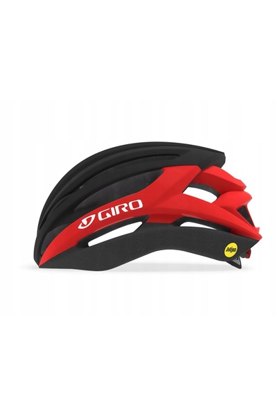 Giro Cască de bicicletă de șosea Syntax Integrated Mips Negru mat Roșu aprins