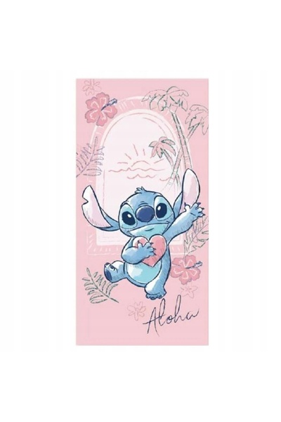 NO BRAND Prosop de plajă 70x140 LILO & STITCH - Stitch Roz