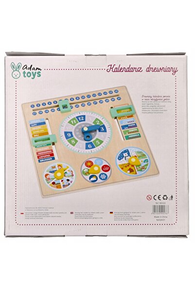 NO BRAND ADAM TOYS CALENDAR LEMNĂS POLONEZ PENTRU COPII, TABLĂ EDUCATIVĂ "