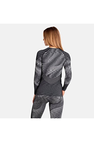 Odlo Tricou termic cu mânecă lungă pentru femei, negru-gri - XL