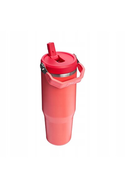 NO BRAND Stanley IceFlow Flip Straw Tumbler 0.89 L - coral fierbinte