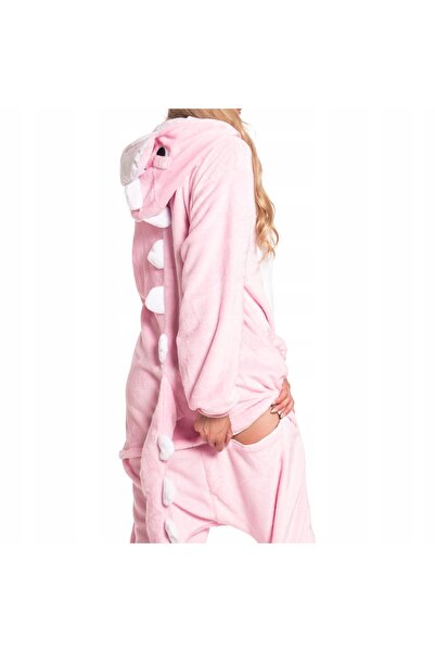 NO BRAND Pijamale de damă Kigurumi Salopetă Costum Dinozaur Roz 145-155 S