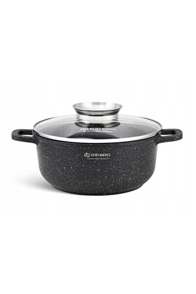EDENBERG Oală tradițională de piatră de 20 CM, 2,3 L, cu capac, pentru inducț...