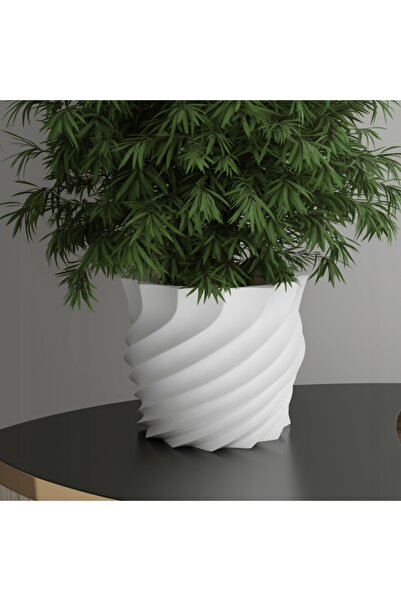 NO BRAND Ghiveci decorativ modern din plastic alb, design exclusiv