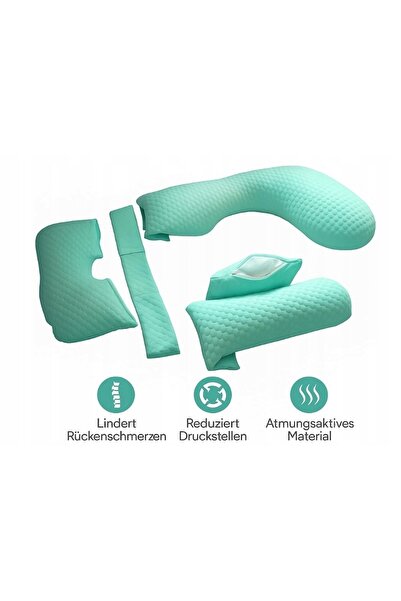 NO BRAND Pernă ergonomică 3 în 1 pentru gravide, pernă de susținere pentru so...