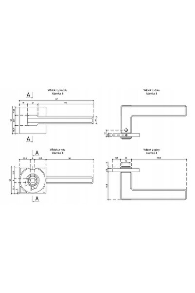 NO BRAND Mâner ENGER STILE ARTA ROZETA Q SLIM 7MM PSC - crom satinat