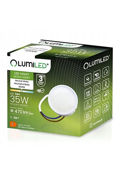 NO BRAND 10x Modul LED INSERT 5 W, 470 lm, 120°, 4000 K, lumină neutră, LUMILED