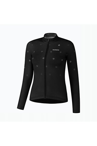 Shimano Hanorac de ciclism pentru femei Kaede, cu mâneci lungi, imprimat, neg...