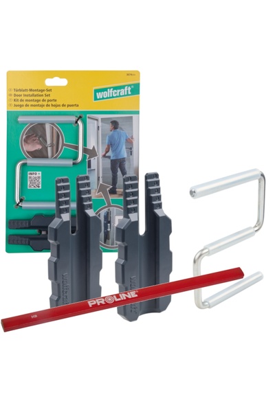 Wolfcraft 3674000 Kit de montaj pentru ușă (sau: Kit de fixare pentru ușă) pe...