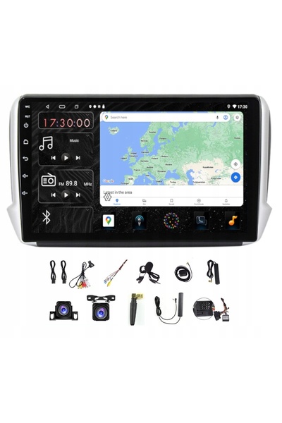 NO BRAND RADIO NAVIGAȚIE GPS ANDROID PEUGEOT 208 2008 WIFI 6/128GB SIM MODEM
