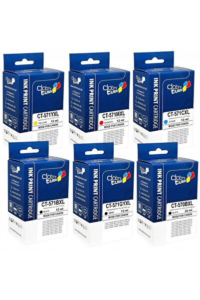 NO BRAND 6x CERNEALĂ PENTRU CANON CLI-571XL PIXMA MG7700 MG7750 MG7751 MG7752...