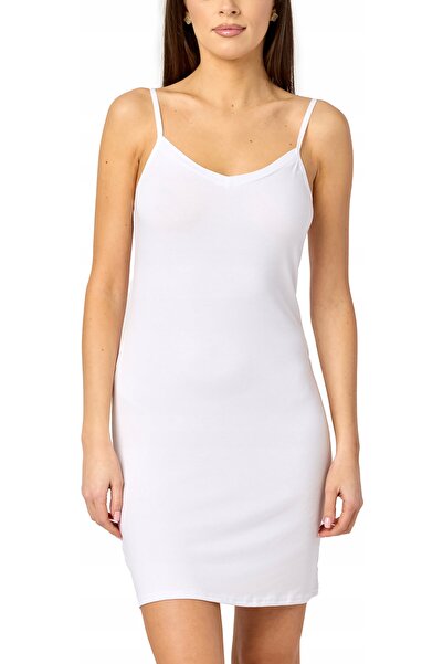 NO BRAND Rochie de noapte scurtă, tip furou, MS10-315 Alb XXL