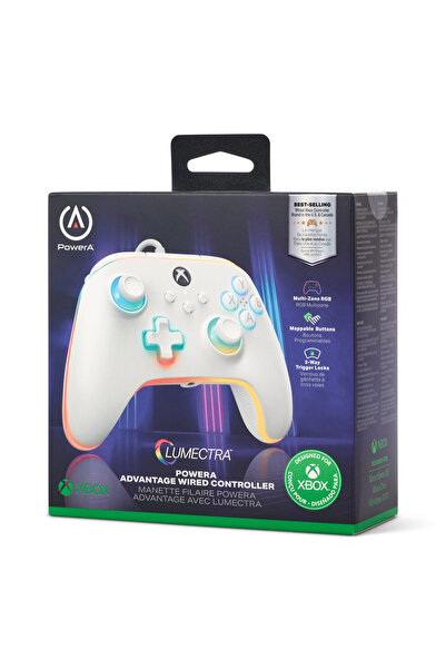 NO BRAND PowerA PC/XS Pad Advantage Lumectra alb și bandă LED RGB
