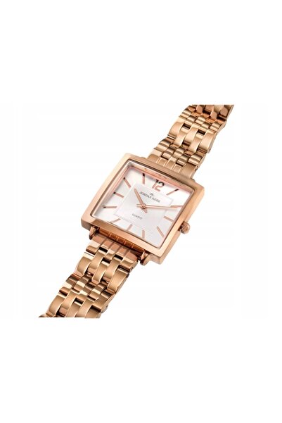 JORDAN KERR Ceas de damă fashion, pătrat, aur roz P9010 IPRG 32 mm