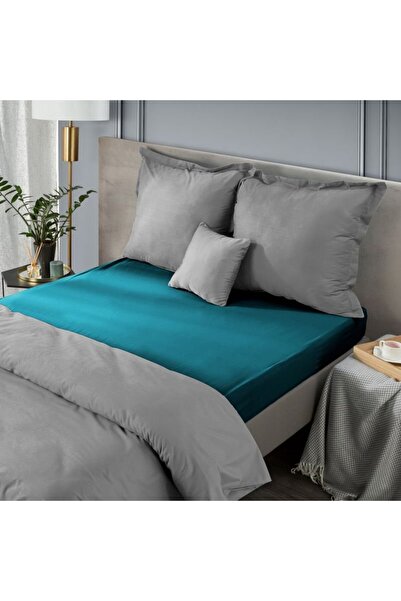 NO BRAND Cearșaf cu elastic din jerseu D91 220 X 200 X 30 CM Turcoaz