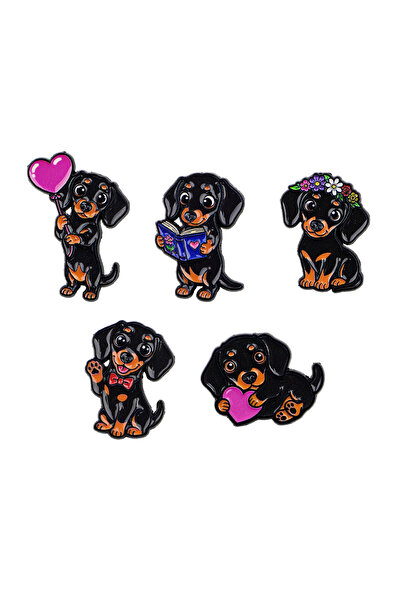 Choice 5pcs 5pcs Dachshund Enamel Pin Set Cartoon Dog Brooch For Coat Women's...