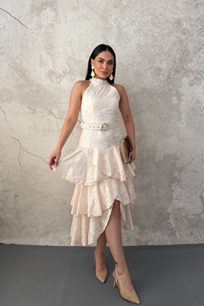 SEREMONİ BUTİK Powder Layered Flounce Dress