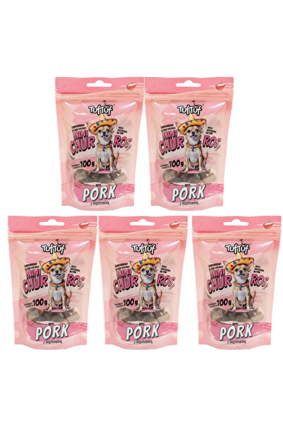 Tuf Tuf TufTuf Mini Churros recompense pentru câini cu carne de porc 5x100g