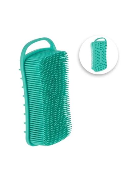 CATIANO Burete de baie din silicon verde, cu două fețe