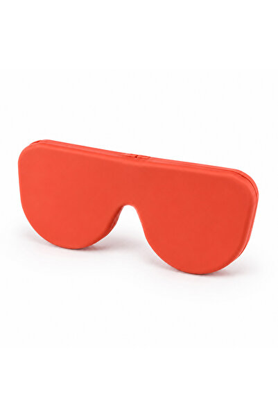 Generic Brand Red silicone glasses case, foldable and slim design, 14.5 × 6 cm
