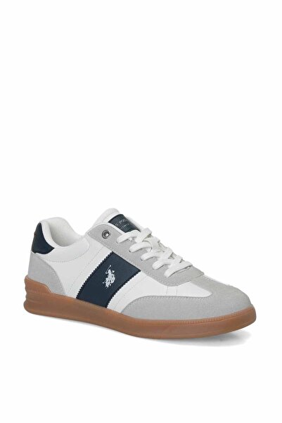 U.S. Polo Assn. Men's White Navy Blue Sneaker Casual Lace-Up Sports Shoes Ret...