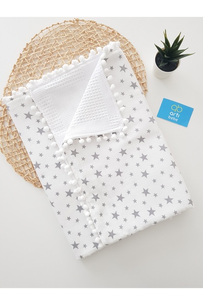artıbebe Starry Double Layer Baby Blanket |   100% Cotton |   Baby Swaddle, N...