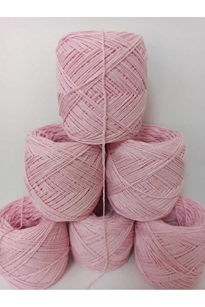 İPEK YÜN İPLİK DÜNYASI Koton Pamuk Örgü İpi (Toz Pembe) 100gr