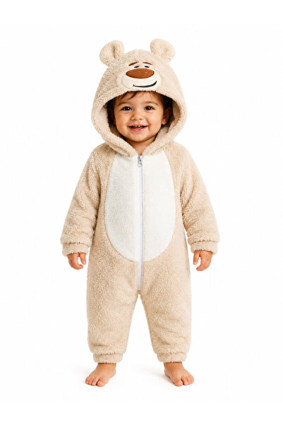 Chicsy Baby Girl Boy Baby Welsoft Plush Jumpsuit Hooded Zippered Winter Baby ...