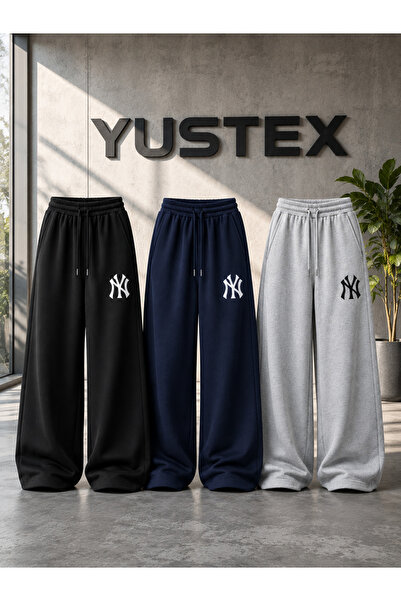yx yustex sport 3 ADET NY BASKILI EŞOFMAN ALTI (SİYAH - GRİ ve LACİVERT) BOL ...