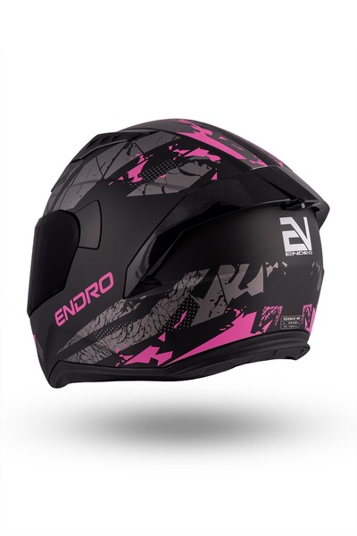 ENDRO Thunderbolt Mat Pembe - Siyah - Antrasit Kask