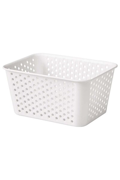 IKEA Small Storage Basket, White, Plastic, 15x20x10 cm