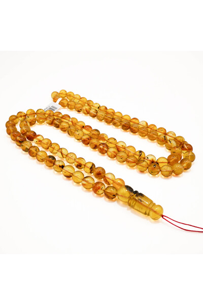 Generic Brand Baltic Amber Rosary with Inclusions – 99 Beads 9mm Round Prayer...