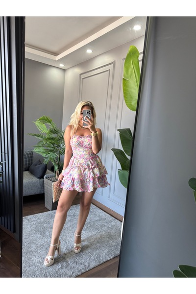 AKÇA ÇITIR DESEN ELBİSE