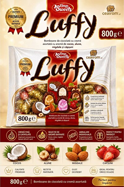 Generic Brand LUFFY SWEETS BOMBOANE CIOCOLATA CU CREAMA ASORTATA 800GR
