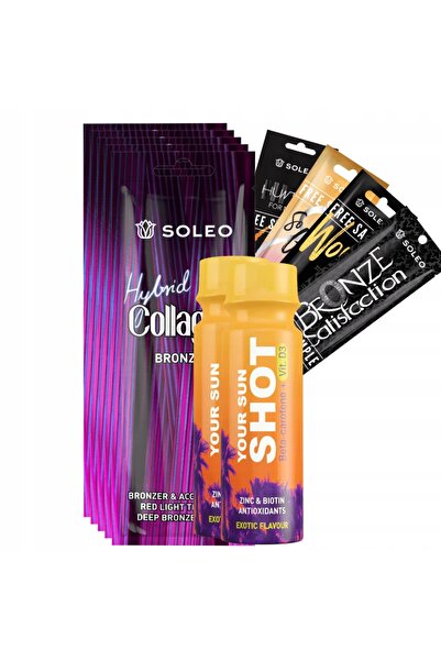 NO BRAND Soleo Collagen Hybrid 5x15ml Bronzer pentru bronzare + Cadouri