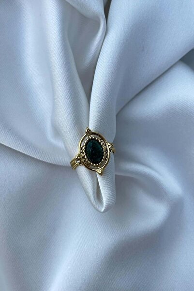 Moenajewellery Zümrüt Taş Etnik Model Yüzük