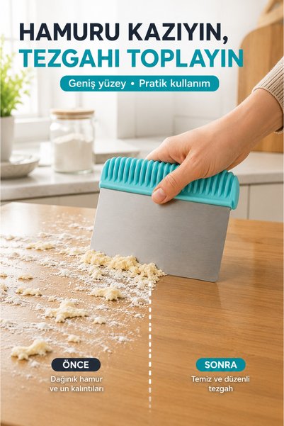 Generic Brand Stainless Steel Dough Cutter and Scraper Spatula
