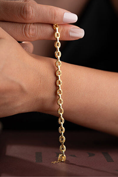 Silvano Jewelry 925 Ayar Gümüş Altın Kaplama Kadın Bileklik