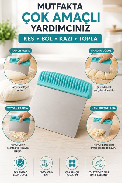 Generic Brand Stainless Steel Dough Cutter and Scraper Spatula