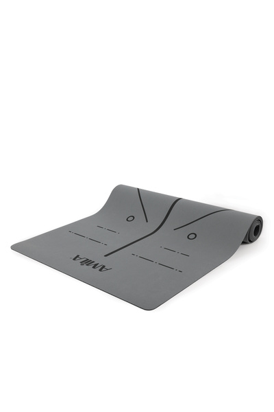 Amila Στρώμα Yoga Pilates Trinity PU 183x65x0,4 cm - Graphite Grey
