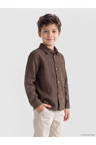 LC Waikiki Nevavm Farkıyla Boy's Basic Shirt