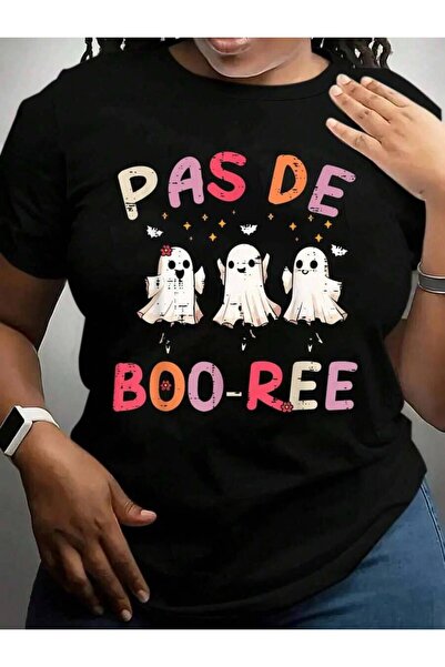 21JNRY تي شيرت برسومات سوداء لعيد الهالوين من Pas De Booree Dancing Ghosts Ba...