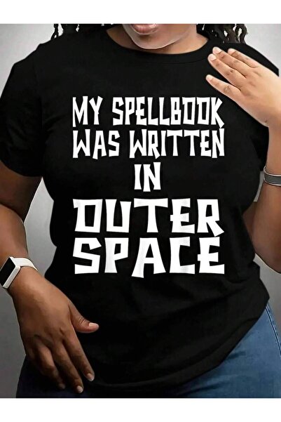21JNRY My Spellbook Was Written In Outer Space Costume Halloween Black Graphi...