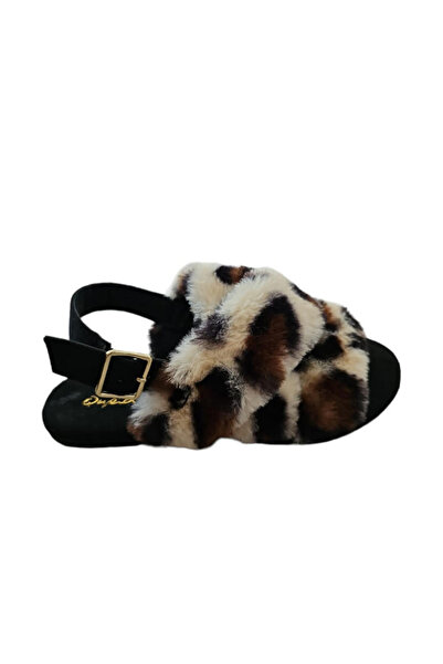 Qupid Sandale din blană artificială, Leopard Multicolor, Mărimea 36.5