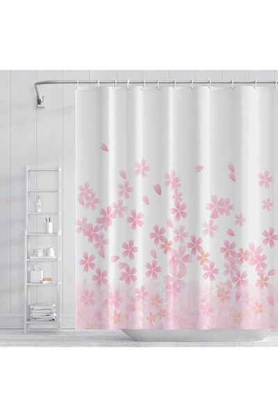 Generic Pink Floral Bathroom Shower Curtain Cherry Blossom Dreamy Flowers Pet...